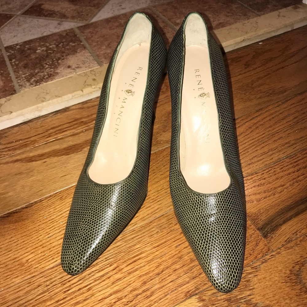 René Mancini Paris Lizard Skin Heels